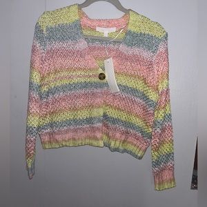 Multicolor Knit Cardigan Sweater